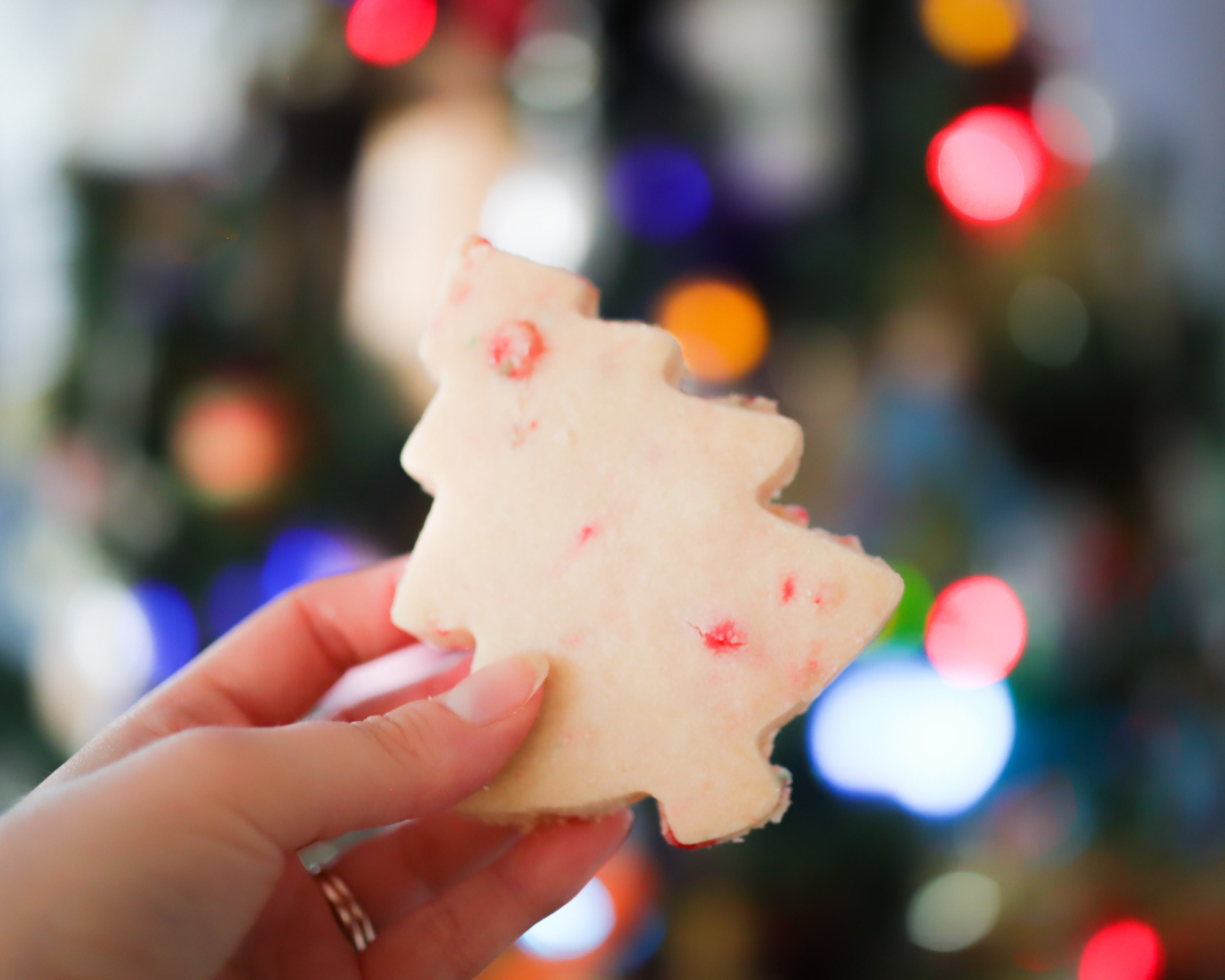 Christmas tree shaped cookie