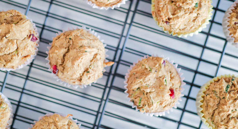 muffins cooling on a wire rack