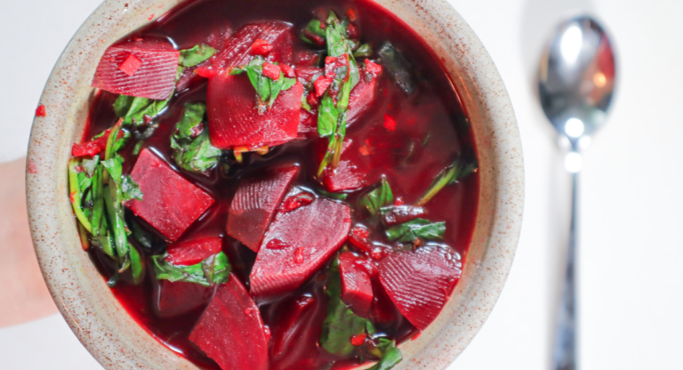 bowl of beet soup