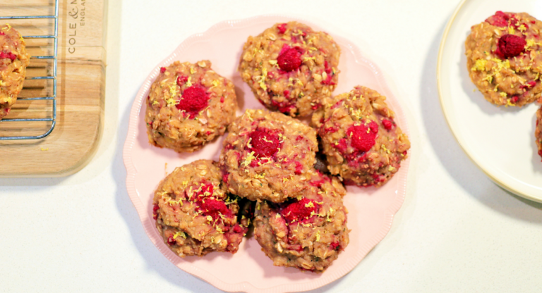 Lemon Raspberry Protein Cookies