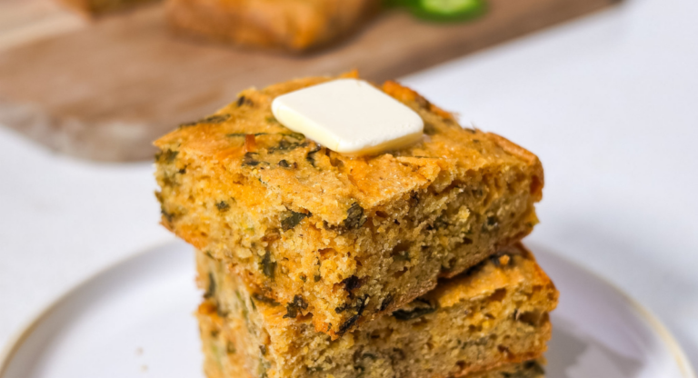 Jalapeño Cheddar Cornbread (With Chickpeas!)